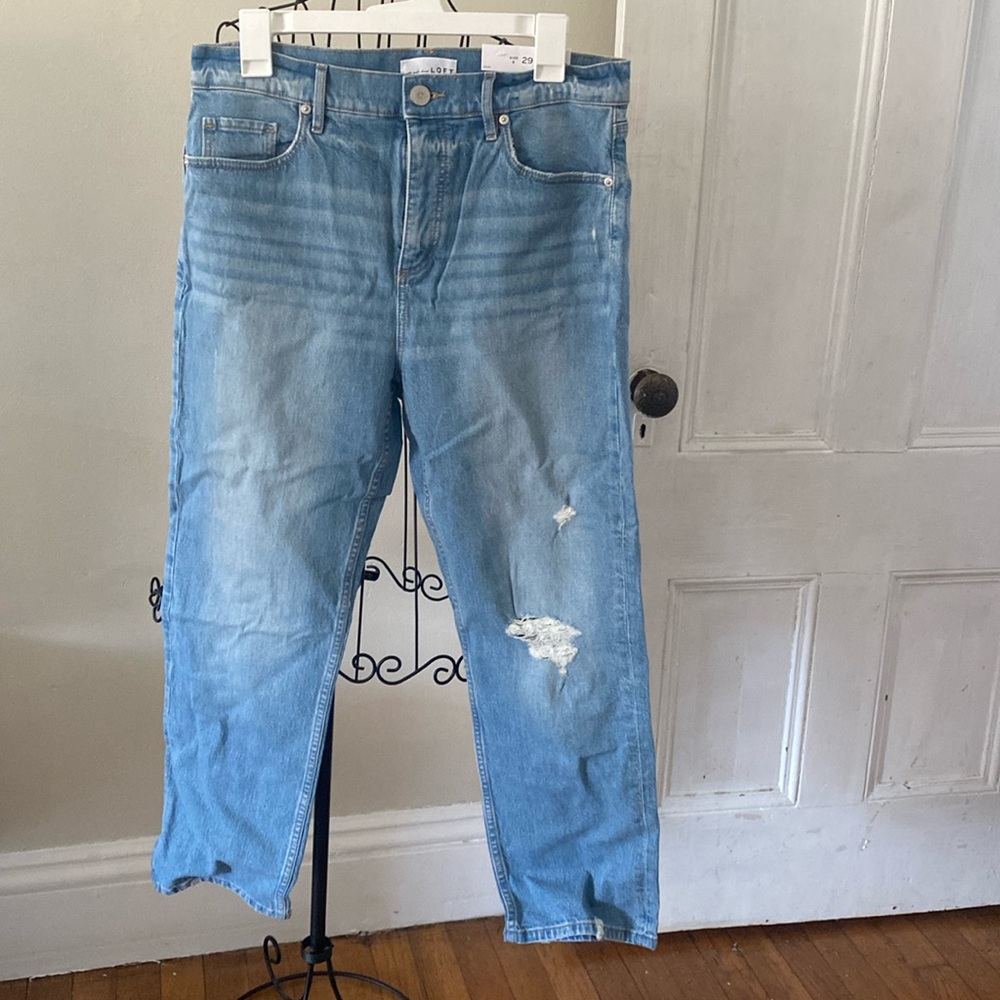 Loft high waist straight crop jeans